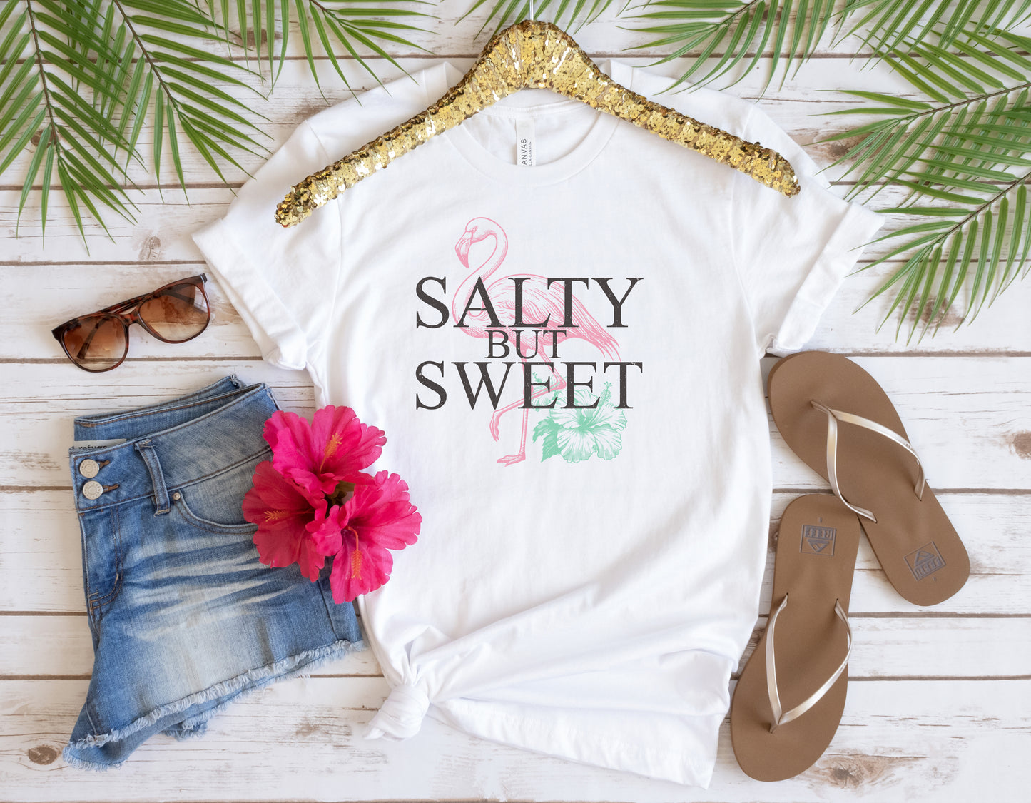 Salty But Sweet, Retro Summer Tee, Ladies Relaxed fit