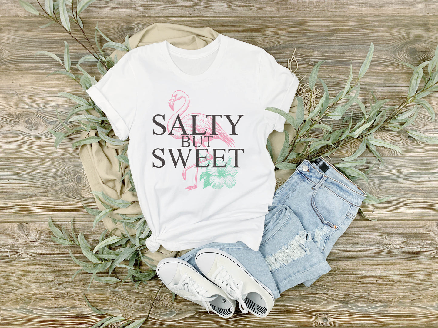 Salty But Sweet, Retro Summer Tee, Ladies Relaxed fit