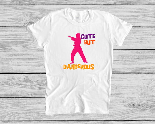 Cute But Dangerous Tee Karate Unisex T-Shirt, Youth + Adult Sizes