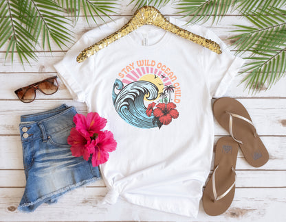 Stay Wild, Retro Summer Tee, Ladies Relaxed fit