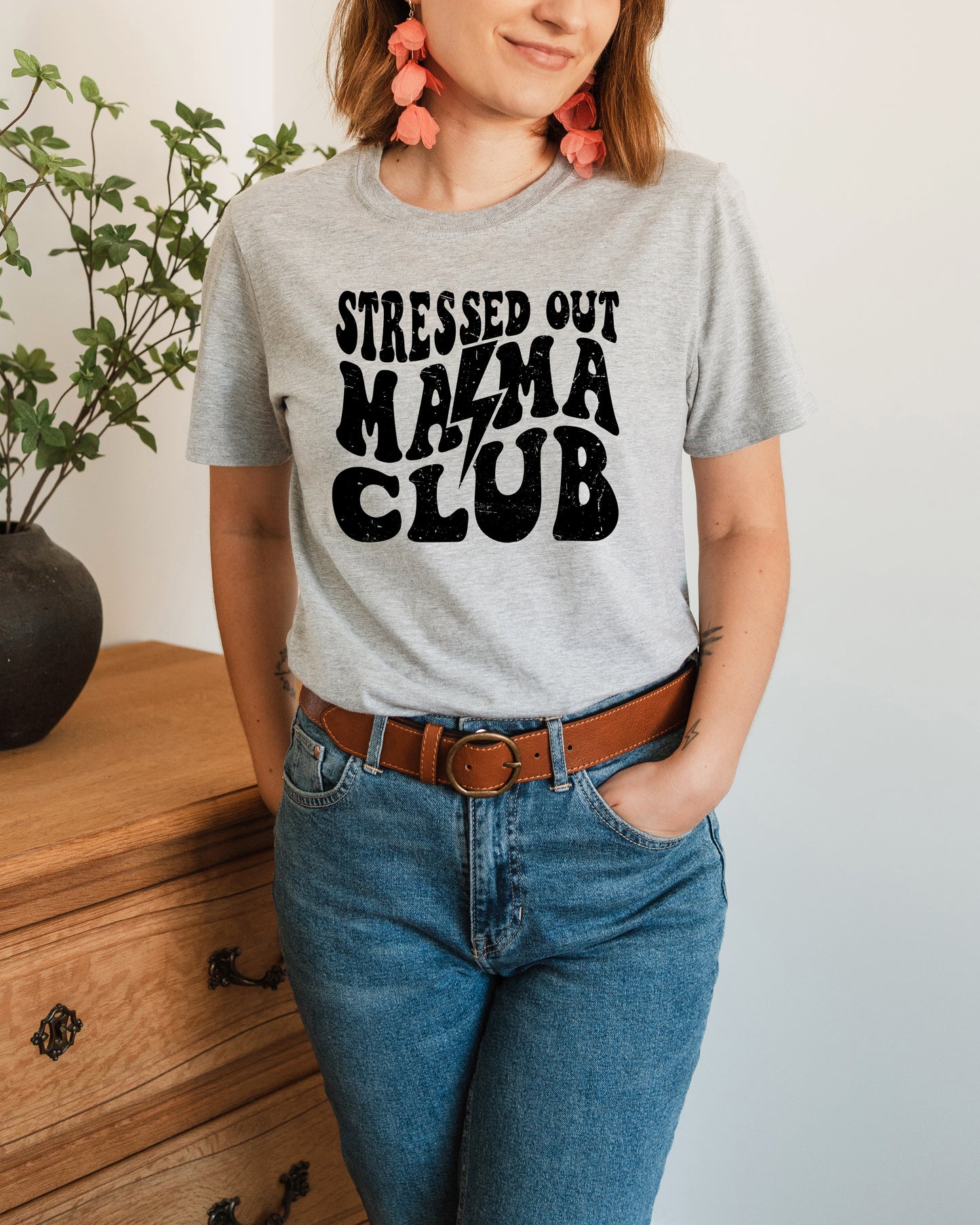 Stressed out Moms Club Unisex Fit T-Shirt, Adult Sizes S-4XL