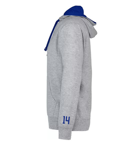 Tiger Baseball Team Hoodie - lightweight with blue lined hood and drawstring