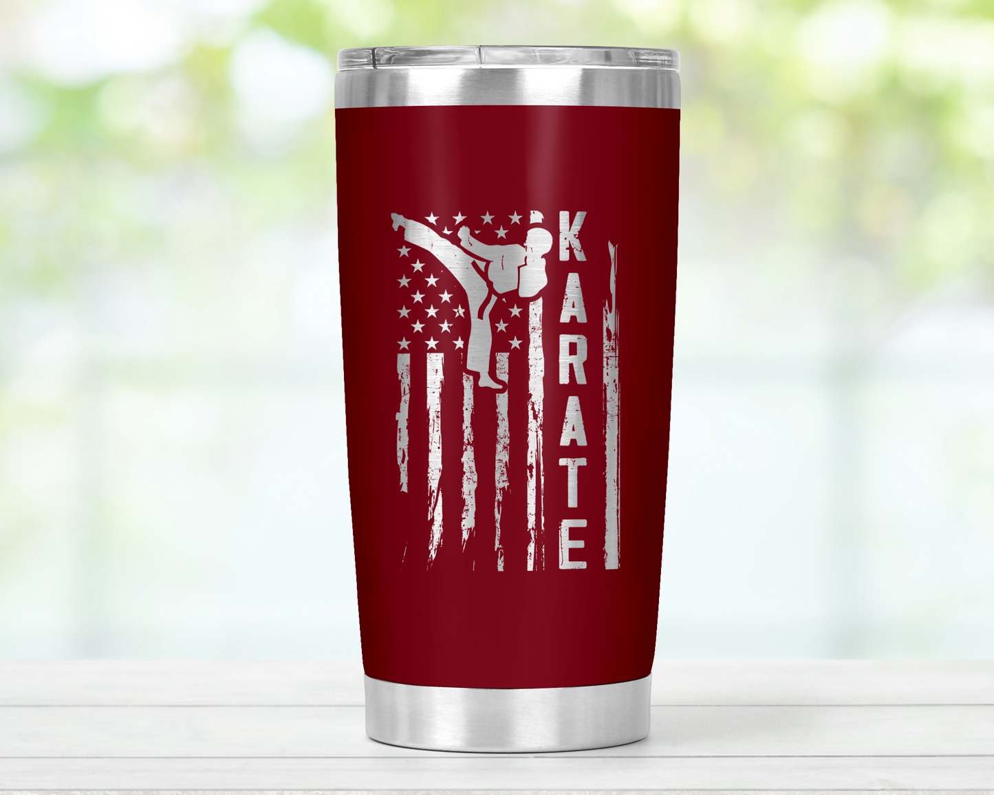 Patriotic Karate Tumbler 20oz - Insulated Stainless Steel