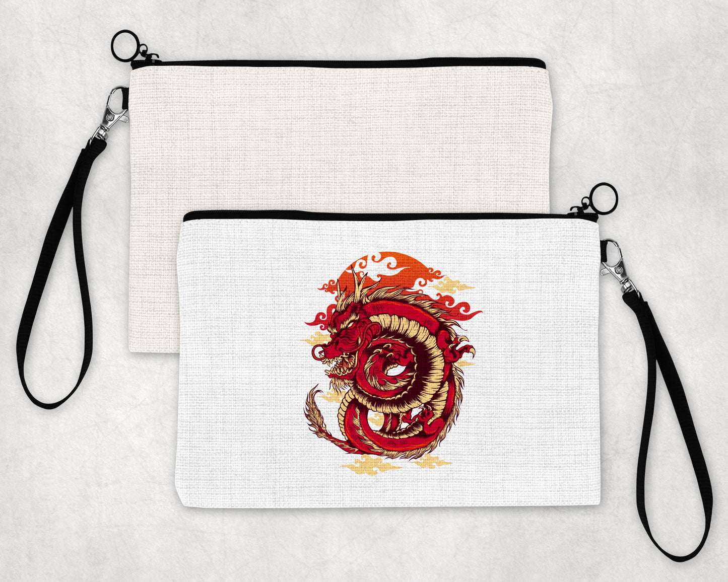 Karate Theme Pencil Case / Makeup Bag with Detachable Wrist Strap