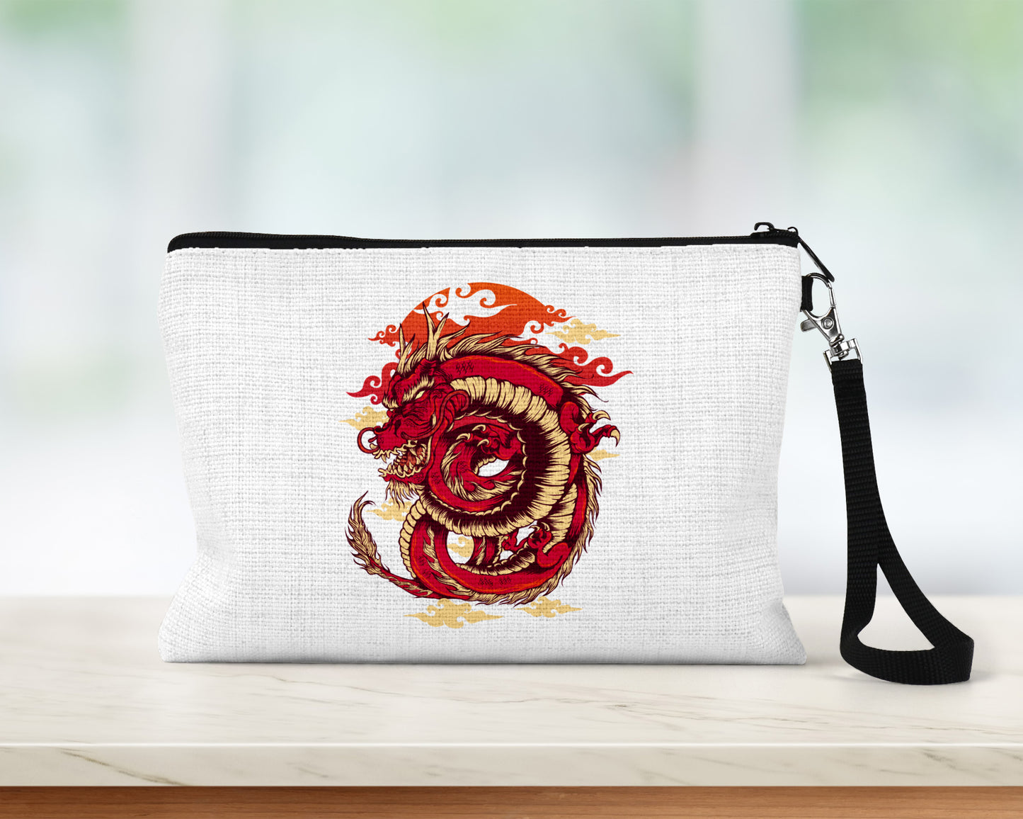 Karate Theme Pencil Case / Makeup Bag with Detachable Wrist Strap