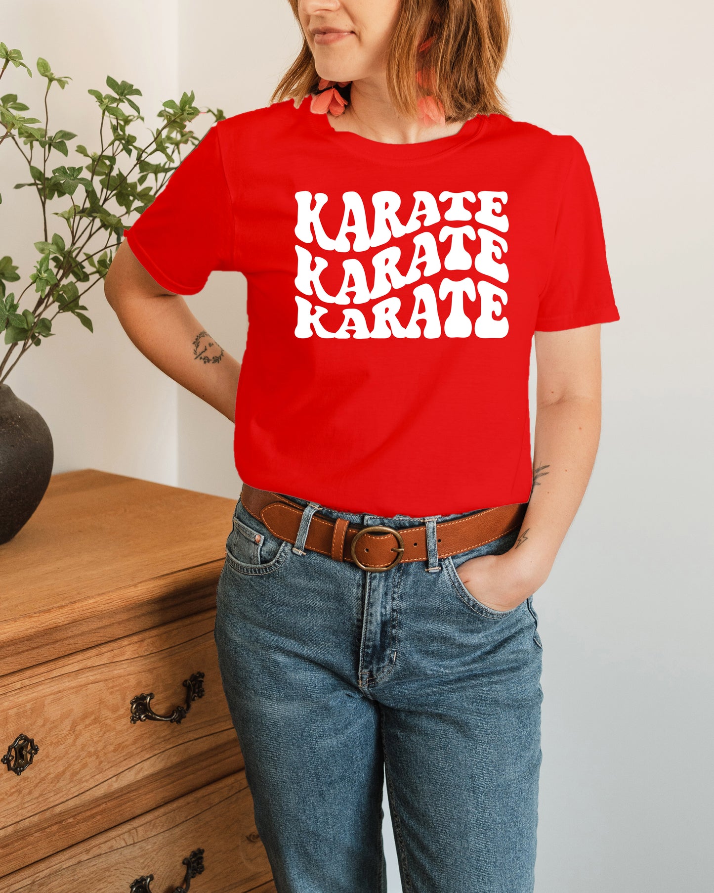 KARATE Wavy Text Tee Unisex Fit T-Shirt, Adult