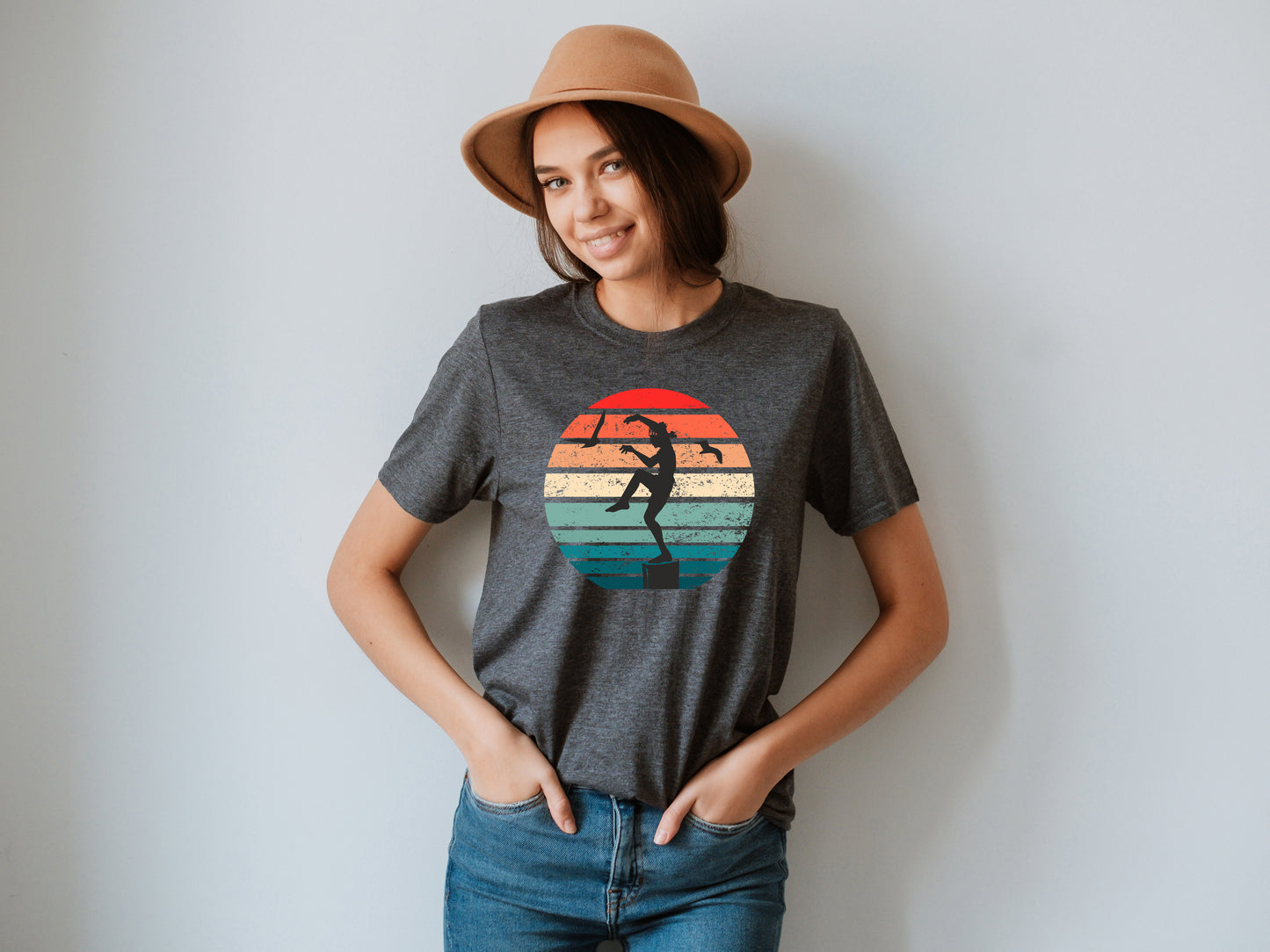 Retro Sunset Crane Kick Unisex T-Shirt, Youth + Adult Sizes