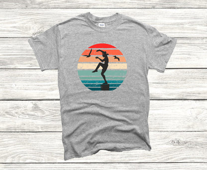 Retro Sunset Crane Kick Unisex T-Shirt, Youth + Adult Sizes