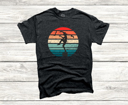 Retro Sunset Crane Kick Unisex T-Shirt, Youth + Adult Sizes