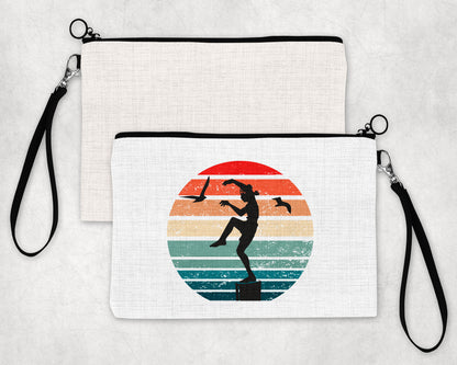 Karate Theme Pencil Case / Makeup Bag with Detachable Wrist Strap