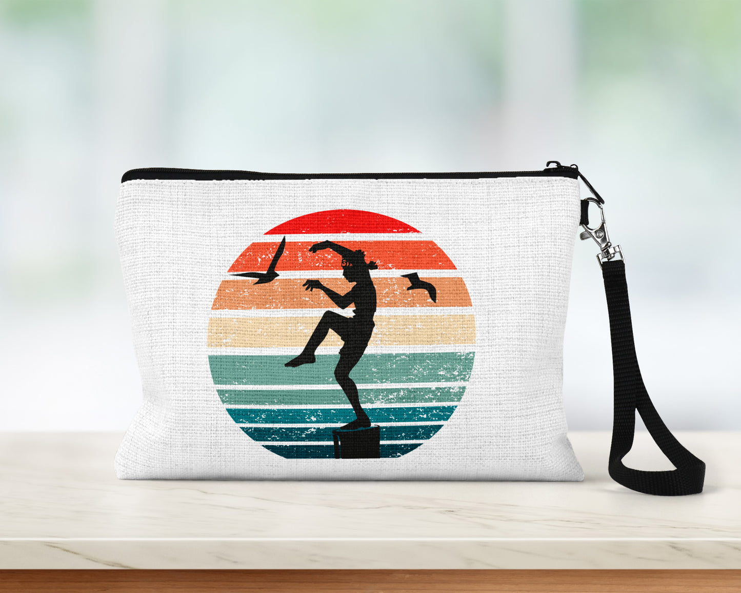 Karate Theme Pencil Case / Makeup Bag with Detachable Wrist Strap