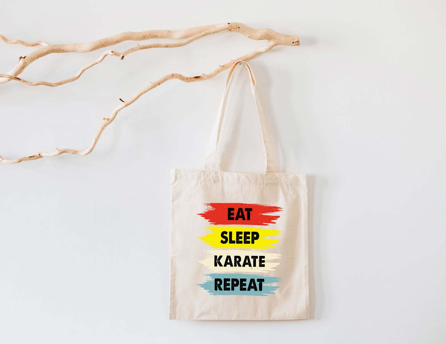 Karate Recycled Cotton Tote Bag, 8 Styles, 15" x 16"