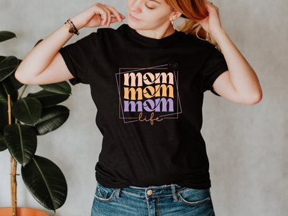 Mom Life Wavy Boho Text, Unisex Fit T-Shirt, Adult Sizes S-4XL