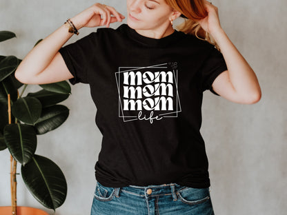 Mom Life Wavy Boho Text, Unisex Fit T-Shirt, Adult Sizes S-4XL