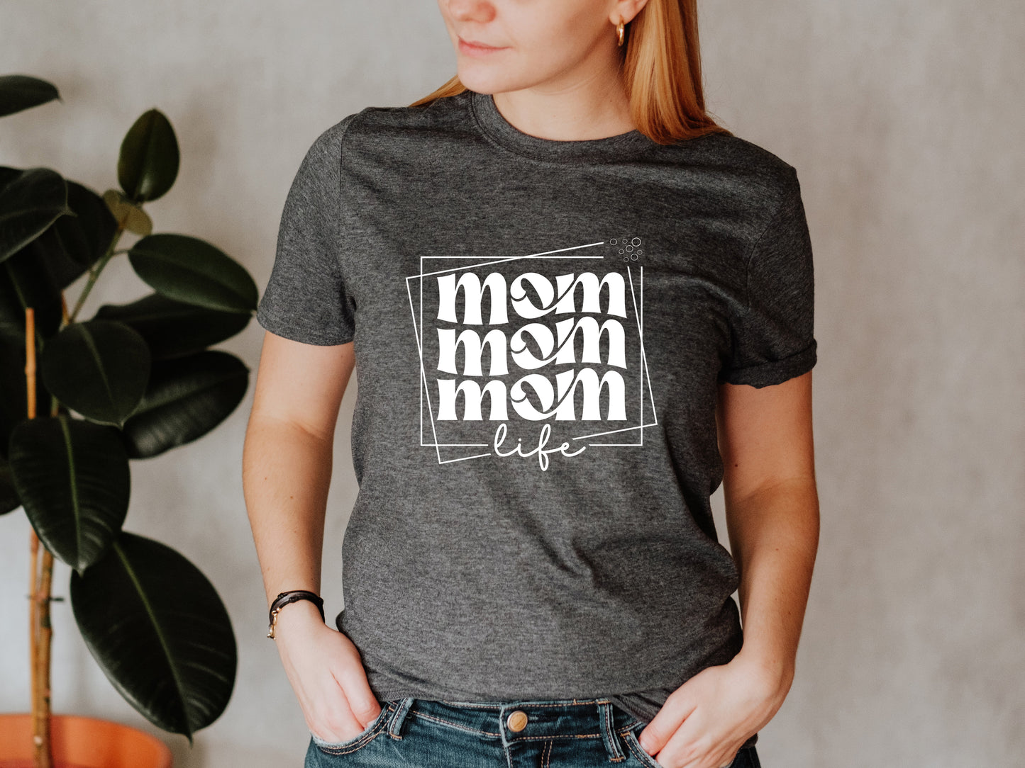 Mom Life Wavy Boho Text, Unisex Fit T-Shirt, Adult Sizes S-4XL