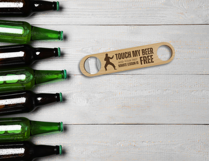 Funny Karate Beer Bottle Opener, Laser Engraved