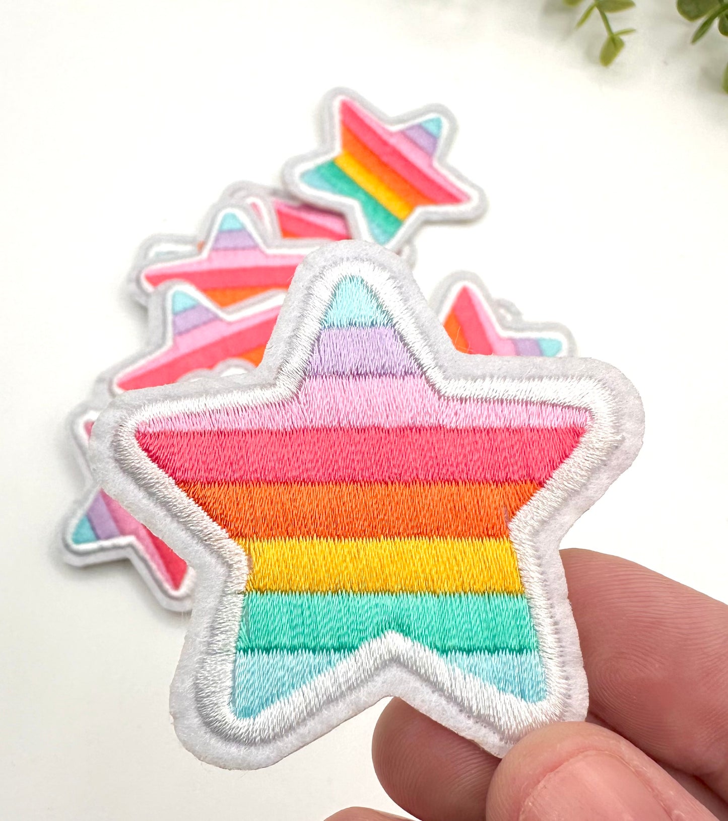 Retro Rainbow Star Patch -2.25”