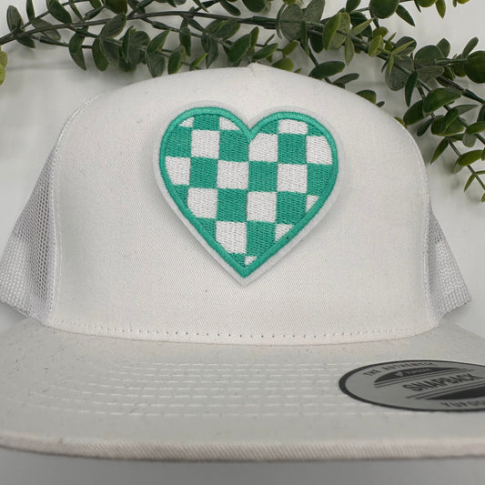 Checkered Heart Patches- Iron On VARIOUS COLORS