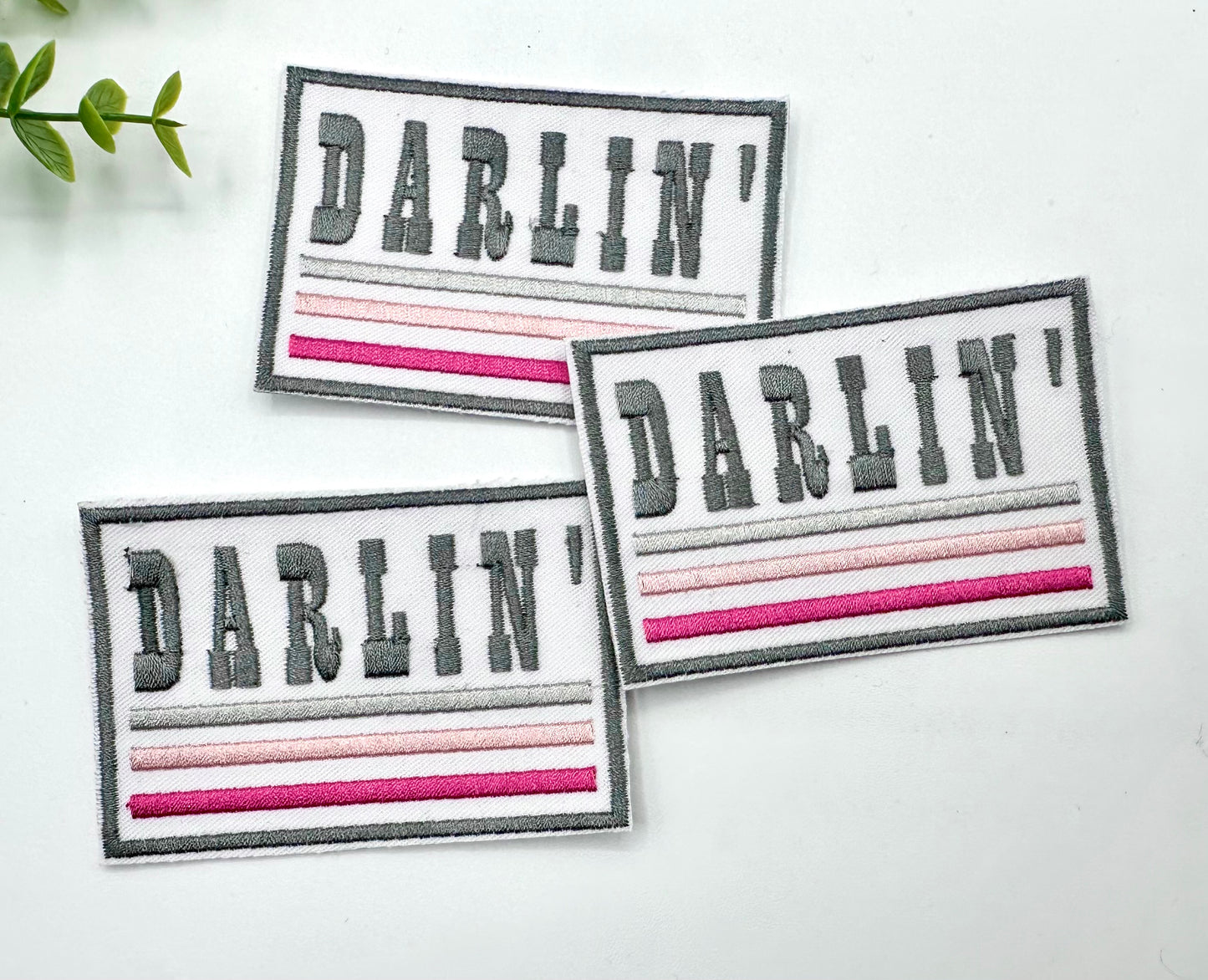 Darlin' Text Patch- Iron On - Custom Colors