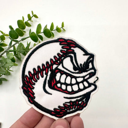 Angry Baseball Iron-on Embroidered Patch