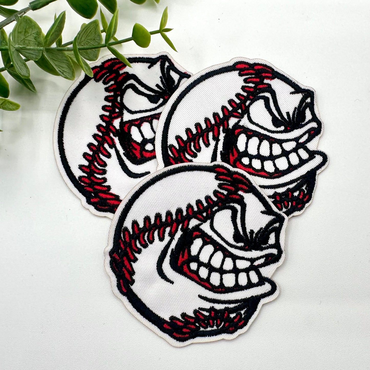 Angry Baseball Iron-on Embroidered Patch