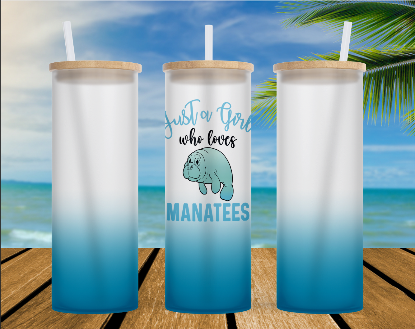 Just a Girl Who Loves... Gift for animal-lovers, 25 oz Frosted Glass Tumbler with Bamboo Lid