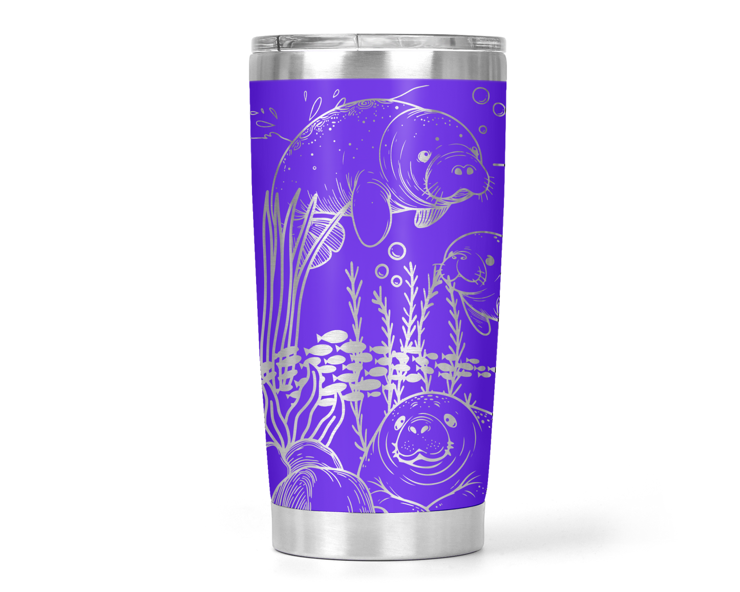 20 Oz MANATEE Full Wrap tumbler- Insulated and Adorable