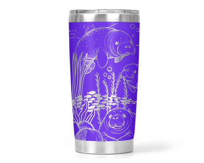 20 Oz MANATEE Full Wrap tumbler- Insulated and Adorable