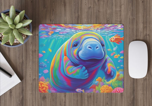 Rainbow Manatee Mousepad