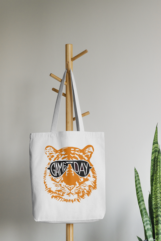 Game Day Tiger Recycled Cotton Tote Bag, 15" x 16"