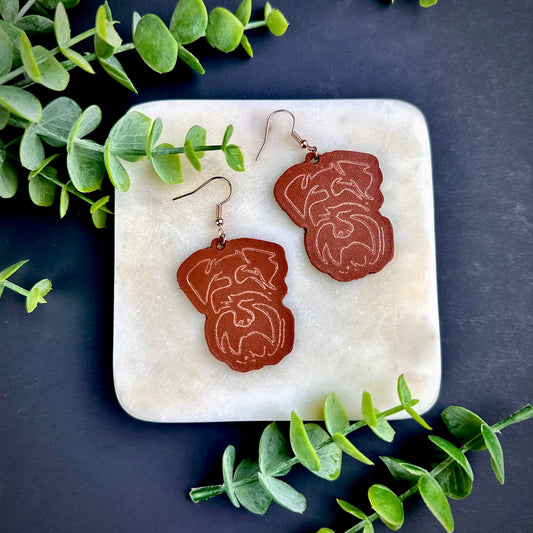 Leather Schnauzer Earrings, perfect for Dog Moms on Mothers Day, Dog Earrings | Dog Mom | Gift for Dog-Lover | Miniature Schnauzer Earrings|