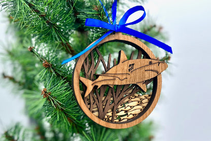 Ocean-Themed Laser-Cut Shark Ornaments, Dive into the Holidays w/ Hammerheads, Reef Sharks- Great gift for SCUBA Diver & Shark Lovers