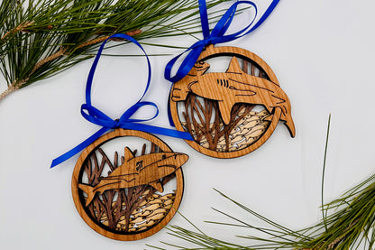 Ocean-Themed Laser-Cut Shark Ornaments, Dive into the Holidays w/ Hammerheads, Reef Sharks- Great gift for SCUBA Diver & Shark Lovers