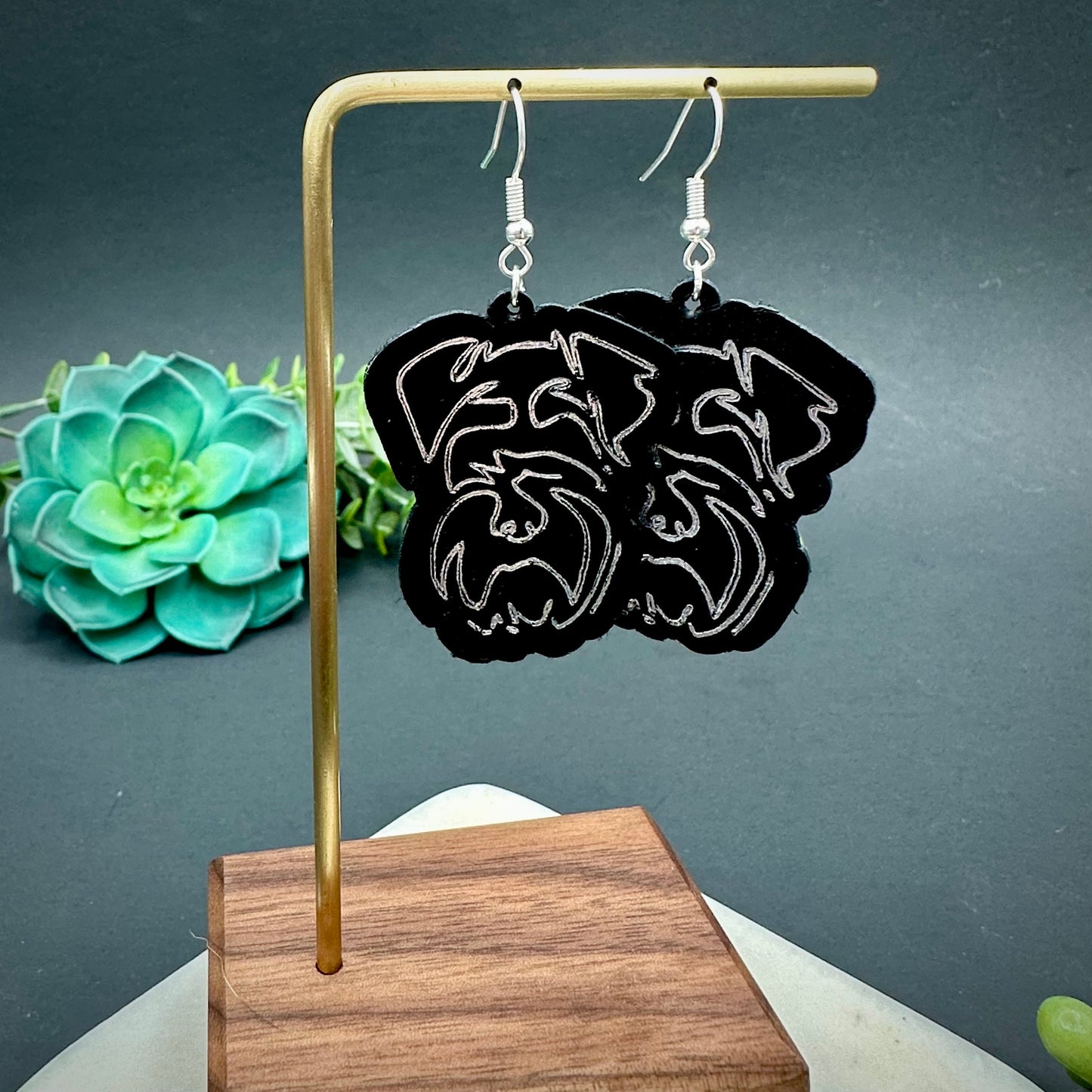 Leather Schnauzer Earrings, perfect for Dog Moms on Mothers Day, Dog Earrings | Dog Mom | Gift for Dog-Lover | Miniature Schnauzer Earrings|