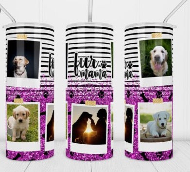 Personalized Dog or Cat Coffee Tumbler - 20oz Stainless Steel Travel Mug for Fur Mama | Customized Gift for Pet Lovers for Mothers Day