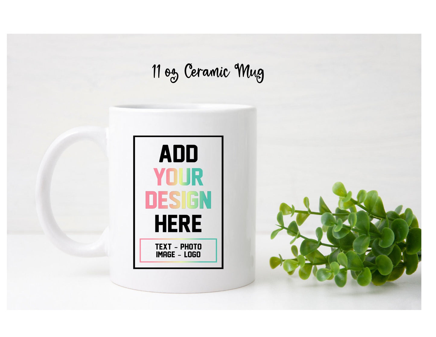 Custom Design Mug - Any design or photos. Personalized Ceramic 11oz, Ceramic 15 Oz. with Bamboo Lid, or 12-ounce enamel camp mug. Great gift