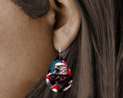 Patriotic Red White Blue Teardrop Earrings - Lightweight & Perfect for 4th of July! Show off your USA pride with these stunning earrings