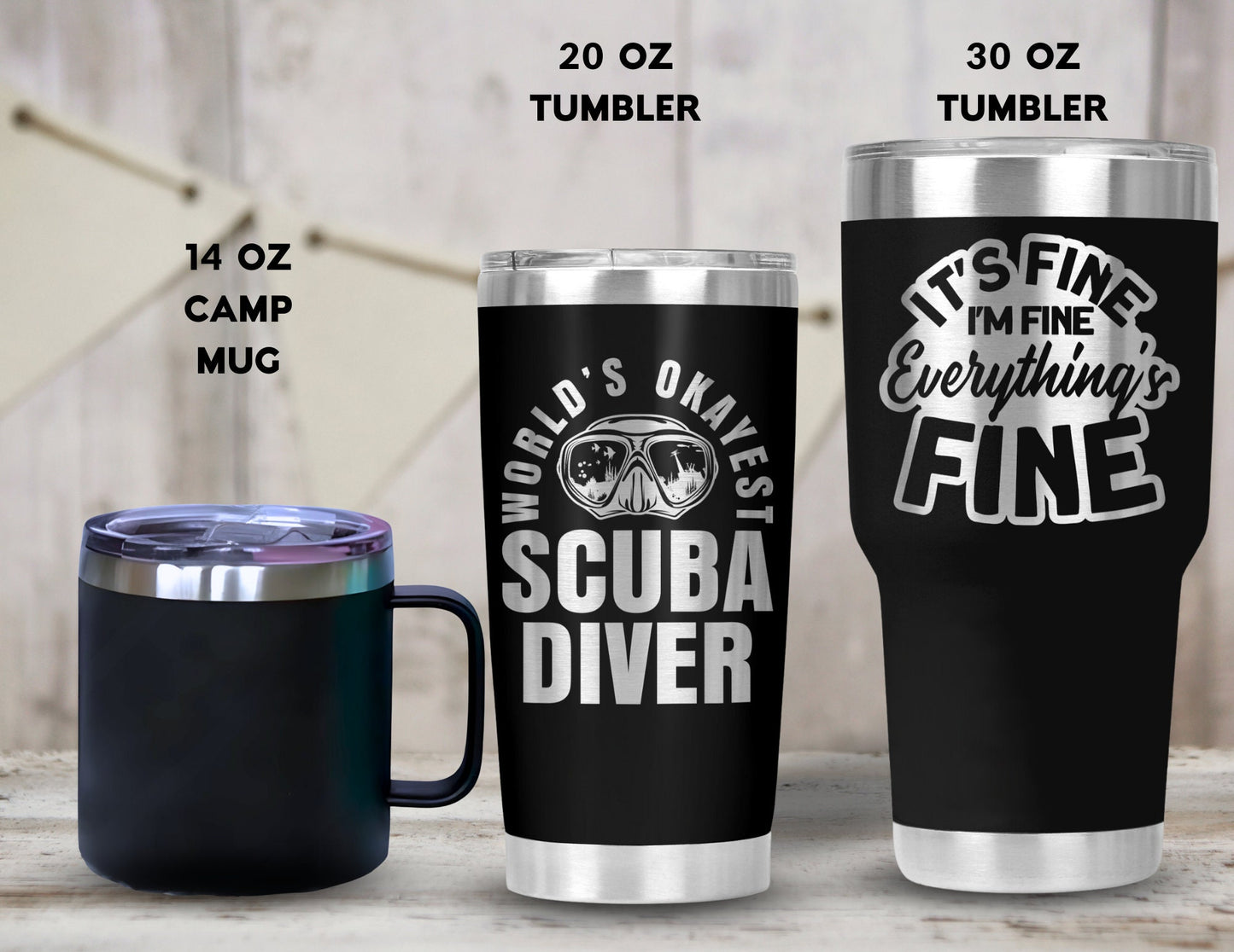 Dive Life Tumbler w/ Lid, Gift for SCUBA Divers - Great for Dive Buddies